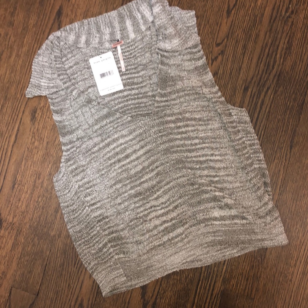 NWT Free People Sleeveless brown comb sweater - Picture 4 of 6
